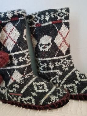 Harley-Davidson Knit Skull Slipper Boots